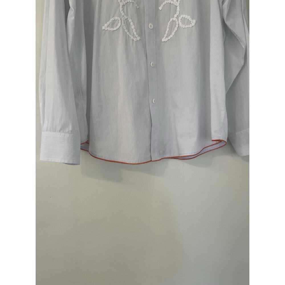 Tommy Bahama Men's Shirt Button Up Blue XL Western Embroidered Pinstripe - Picture 4 of 11